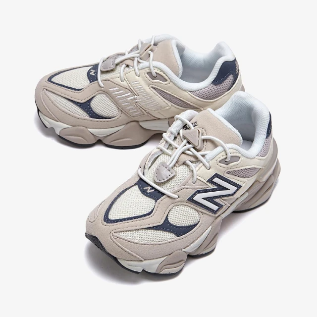 NEW BALANCE 休閒鞋 9060 中童 寬楦 月岩灰 亞麻 緩衝 拼接 小朋友 運動鞋 NB(PV9060EB-W)