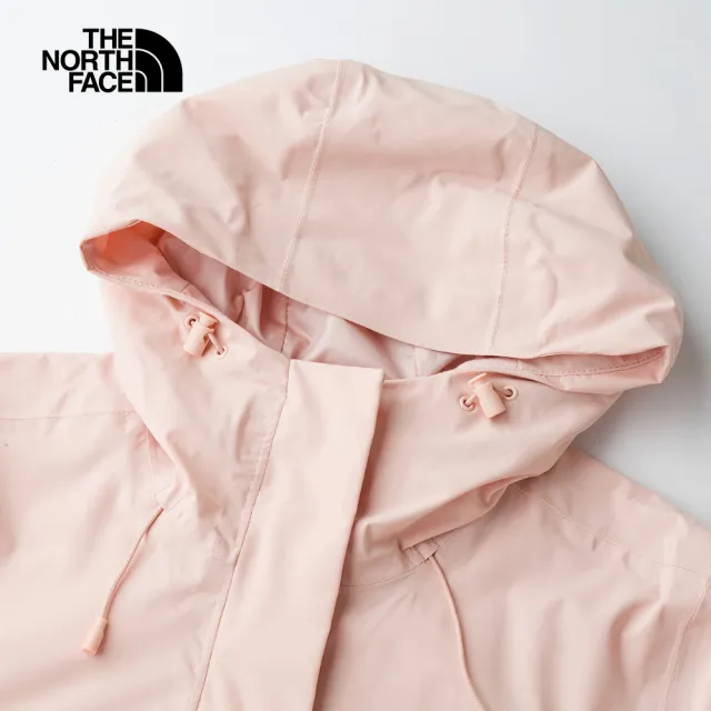 【The North Face 官方旗艦】北面女款粉色DWR防潑水連帽外套｜89Y2LK6