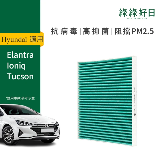 Have Green Days 綠綠好日 適用 Hyundai Elantra Ioniq Tucson(汽車冷氣HEPA濾網 GHY003)