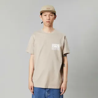 【Dickies】男女款砂岩灰純棉胸前太陽圖案Logo印花短袖T恤｜DK013129SS0