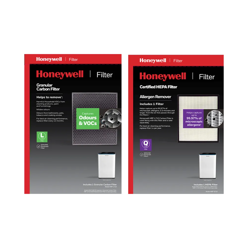 【美國Honeywell】適用HPA-710WTW一年份專用濾網組(HEPA濾網HRF-Q710+顆粒活性碳濾網HRF-L710)