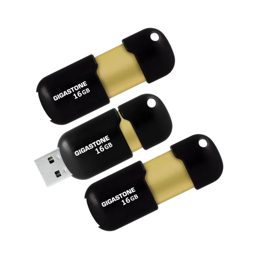 【GIGASTONE 立達】16GB USB3.0 黑金膠囊隨身碟 U307S 超值3入組(16G 高速隨身碟 原廠保固五年)