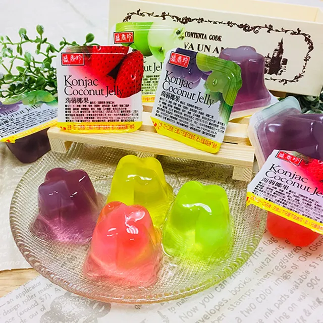 【盛香珍】蒟蒻椰果果凍量販包X5包組(零卡果凍/綜合/荔枝-內約27顆-口味任選)