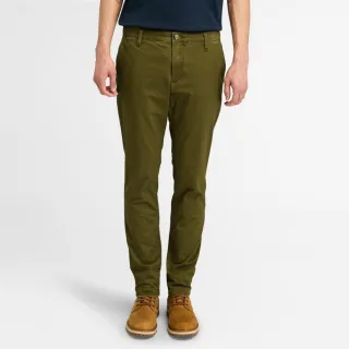 【Timberland 官方旗艦】男款橄欖綠色合身卡其休閒褲(A29Q2302)
