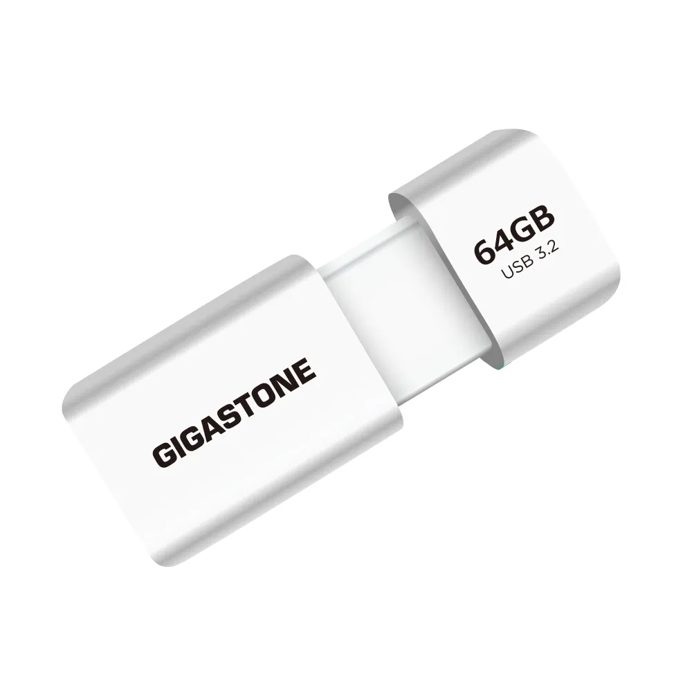 【GIGASTONE 立達】64GB USB3.1/3.2 Gen1 極簡滑蓋隨身碟 UD-3202白-超值5入組(64G USB3.2 高速隨身碟)