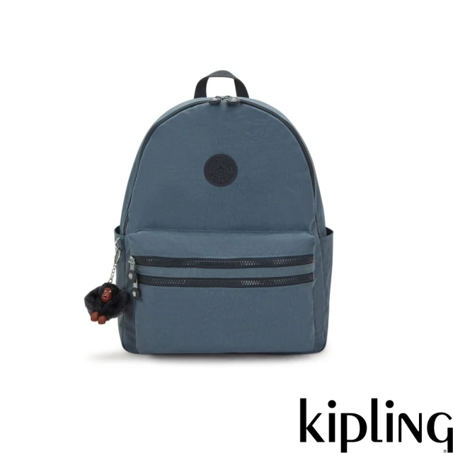 KIPLING官方旗艦館 經典黑菱格紋印花手提內夾層托特包-