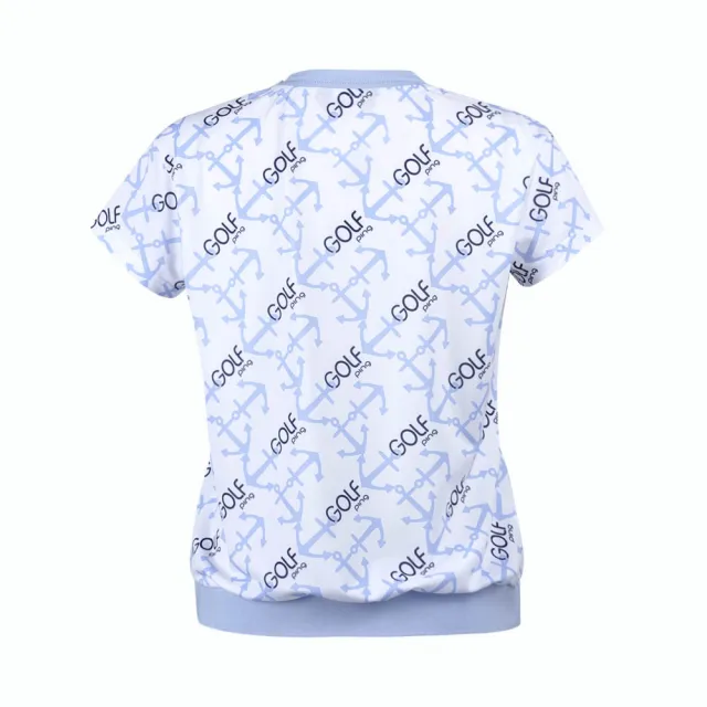 【PING】女款GOLF海錨昇華短袖圓領上衣-藍(吸濕排汗/抗UV/高爾夫球衫/RA24130-53)