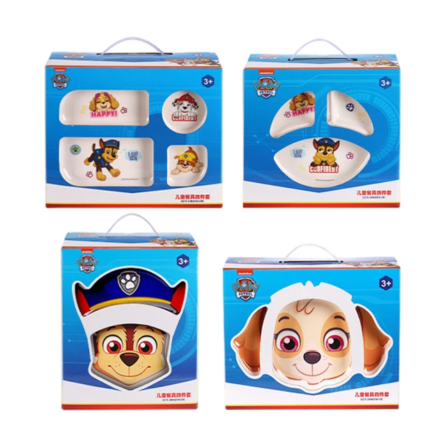 paw patrol 汪汪隊立大功 汪汪隊立大功兒童餐具4入組(美耐皿材質 耐摔抗敲擊 陪伴孩子快樂用餐)