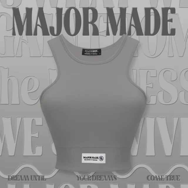 【MAJOR MADE】歐美感修身削肩彈力背心(Bra top/背心/瑜珈)