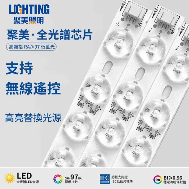 【聚美照明】led全光譜吸頂燈 防藍光護眼燈 40CM 4200lm 智能高亮護眼款(吸頂燈/實木吸頂燈/無極調光調色)