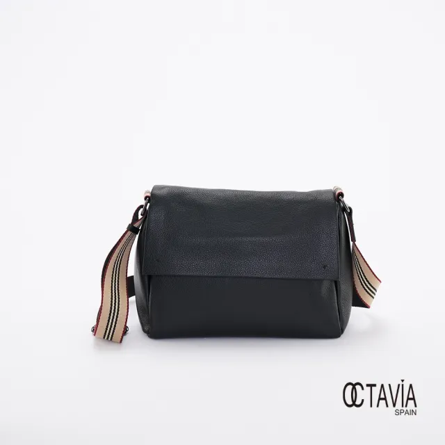 【OCTAVIA 8】雙11 OCTAVIA8 真皮-  Delivery 全牛皮織帶肩斜四方書包 - 愛書黑(OCTAVIA 8 2024 