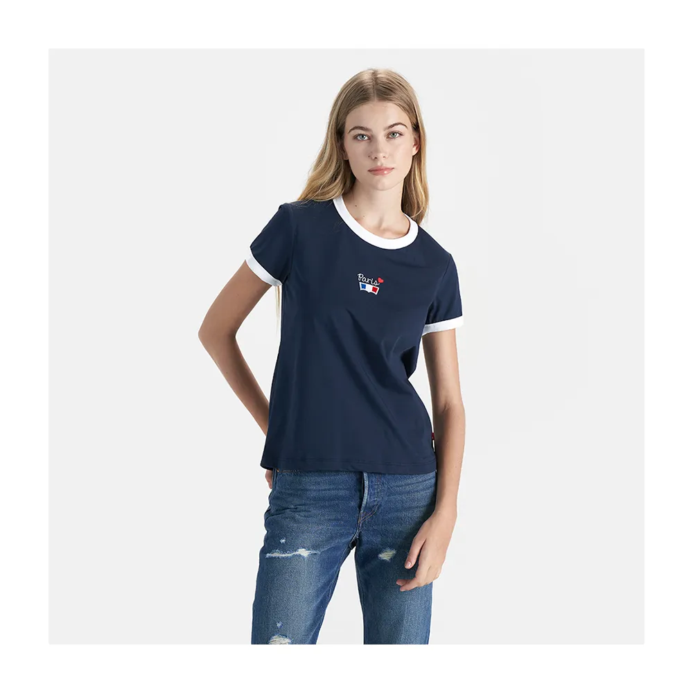 【LEVIS 官方旗艦】女款 三色 LOGO Batwing Tee  巴黎浪漫系列 人氣新品 0023O-0001