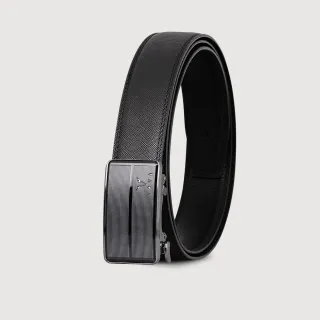 【VOVA 沃汎】台灣總代理 職場型男橫紋自動扣皮帶-鎗色(VA019-003-SGU)