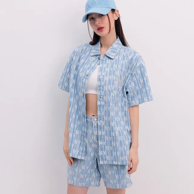 【MLB】牛仔丹寧襯衫 MONOGRAM系列 紐約洋基隊(3ADRM1043-50BLL)