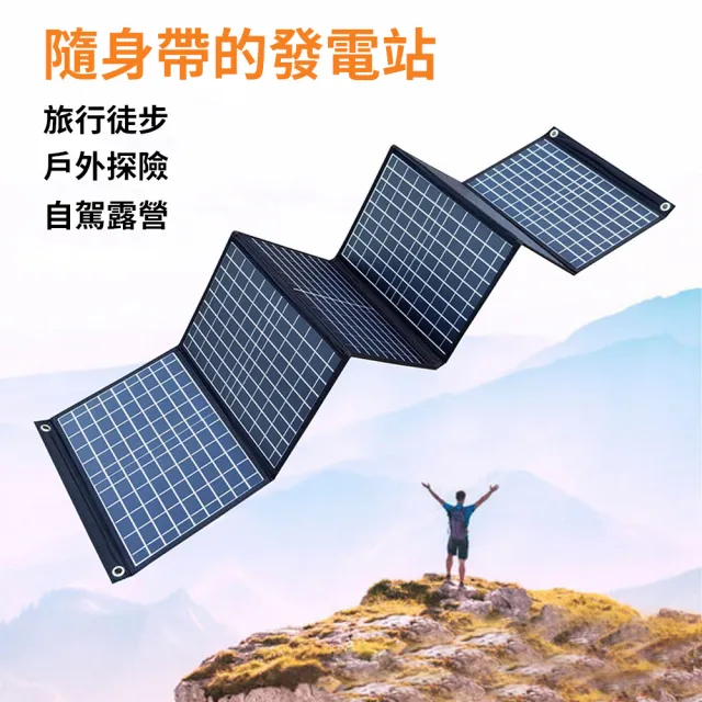【菲仕德】太陽能板 太陽能板發電設備 折疊太陽能板(可折疊 多晶硅 ETFE材質 戶外電源雙USB+DC輸出)