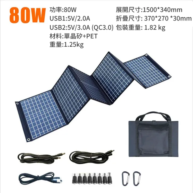 【菲仕德】太陽能板 太陽能板發電設備 折疊太陽能板(可折疊 多晶硅 ETFE材質 戶外電源雙USB+DC輸出)