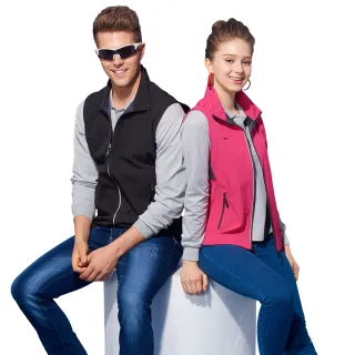 【Dreamming】修身防潑水反光設計背心外套(黑色/玫紅)