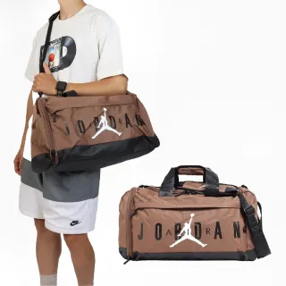 【NIKE 耐吉】健身包 Jordan Velocity Duffle Bag 棕 黑 多夾層 旅行袋 斜背包(JD2433043AD-001)