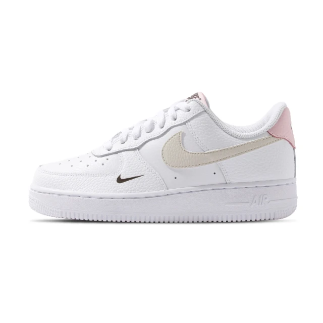 NIKE 耐吉 Air Force 1”07 Low 女鞋 白粉色 AF1 雙勾 壓印小勾 荔枝皮 休閒鞋 HF9992-100