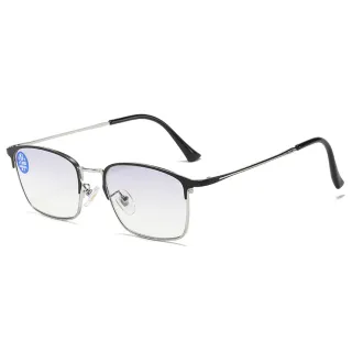 【MEGASOL】濾藍光抗UV時尚商務老花眼鏡(視野清晰.時尚美觀.簡約款-8243)