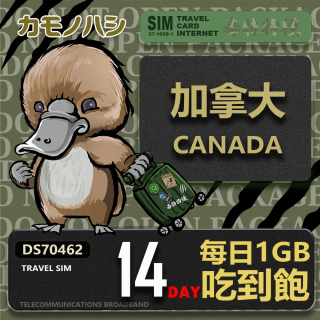 platypus 鴨嘴獸 Travel Sim 加拿大14天 吃到飽 上網卡