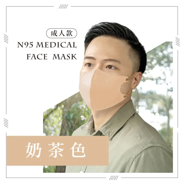 【藍鷹牌】N95立體型成人醫用口罩 多色綜合包 10片x4盒(10色各1片)