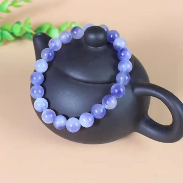 【八方開運】漂藍玉髓手串手鍊水晶飾品8mm(單圈男女情侶民族風時尚禮物)