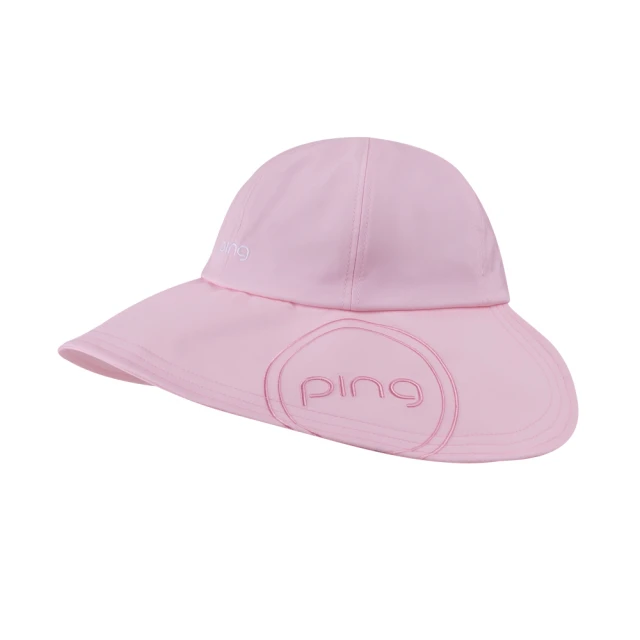 PING 女款品牌LOGO大盤帽-粉橘(汗圈吸汗速/GOLF/高爾夫/配件/RQ24102-23)