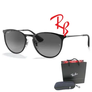 【RayBan 雷朋】亞洲版 時尚圓框偏光太陽眼鏡 RB3539 002/T3 54mm 黑框抗UV漸層灰偏光鏡片 公司貨