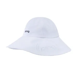 【PING】女款品牌LOGO大盤帽-白(汗圈吸汗速/GOLF/高爾夫/配件/RQ24102-87)