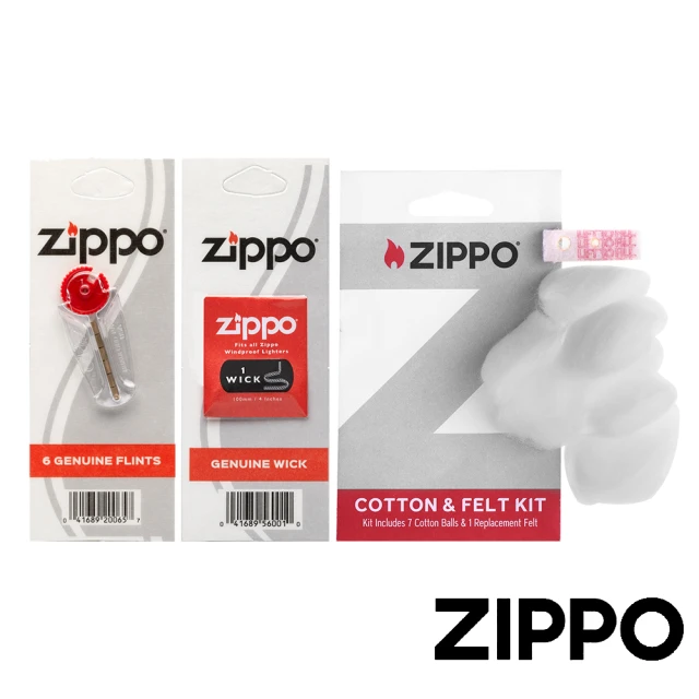 Zippo ZIPPO打火機專用打火石+棉蕊+吸油棉花.墊 各一個組