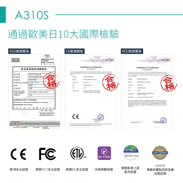 【AirTamer】三入組A310S-美國個人隨身負離子空氣清淨機(☆黑白兩色可選)