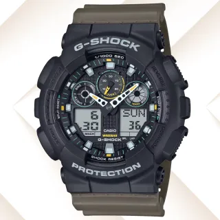 【CASIO 卡西歐】G-SHOCK 雙色調 雙顯腕錶 618 年中慶 禮物(GA-100TU-1A3)