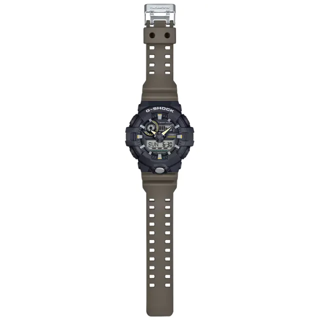 【CASIO 卡西歐】G-SHOCK 雙色調 雙顯腕錶 母親節 禮物 推薦(GA-710TU-1A3)
