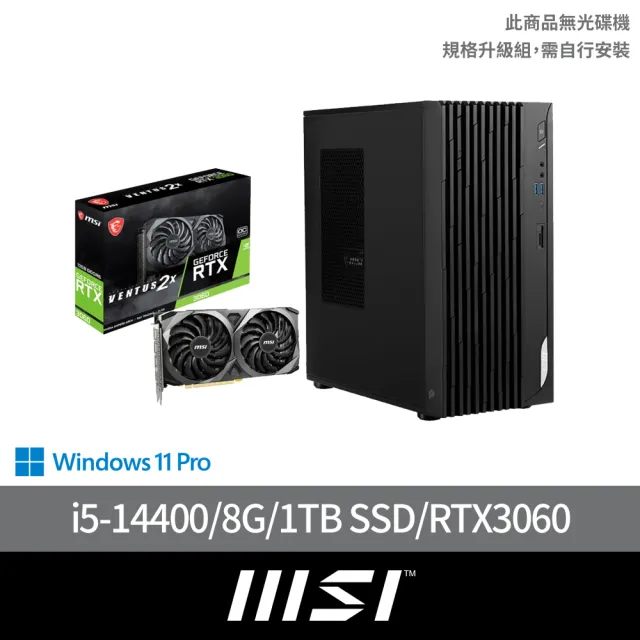 【MSI 微星】+3060顯示卡★14代i5 十核電腦(PRO DP180 14-274TW/i5-14400/8G/1TB SSD/W11P)