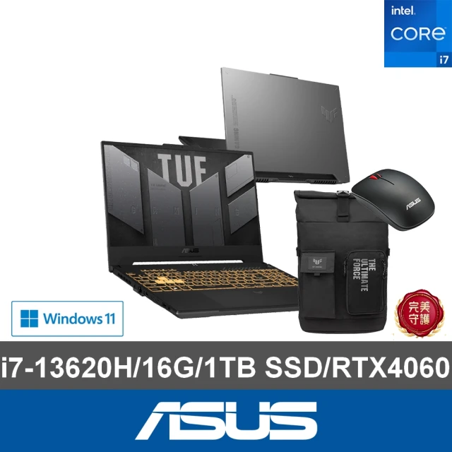 ASUS 後背包/滑鼠組★15.6吋i7 RTX4060電競筆電(FX507VV-0192B13620H/i7-13620H/16G/1TB SSD/W11)