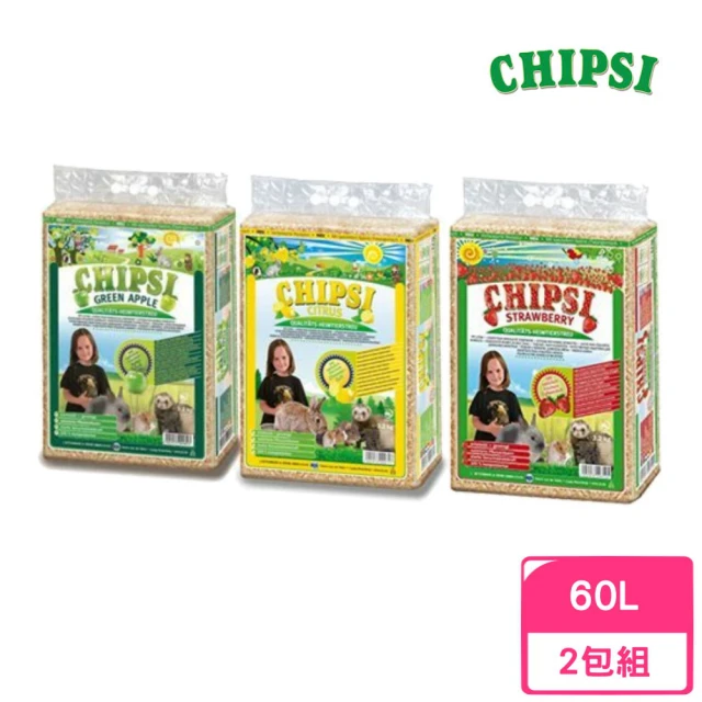 CHIPSI 德國JRS 小動物用木屑 60L*2包組（青蘋果/草莓/檸檬）