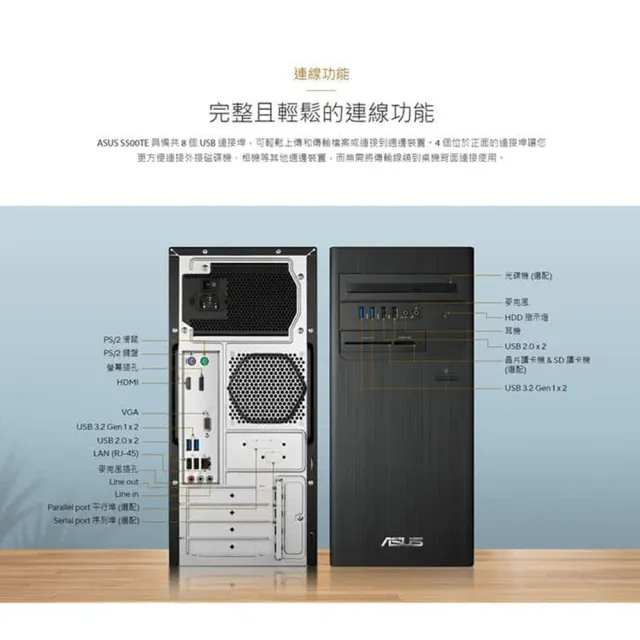 【ASUS 華碩】+16G記憶體組★G6900 雙核電腦(H-S500TE/G6900/8G/256G SSD/W11)