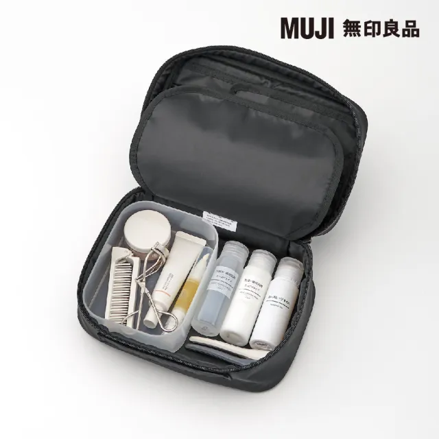 【MUJI 無印良品】尼龍化妝箱S/黑.約23x15.5x9cm