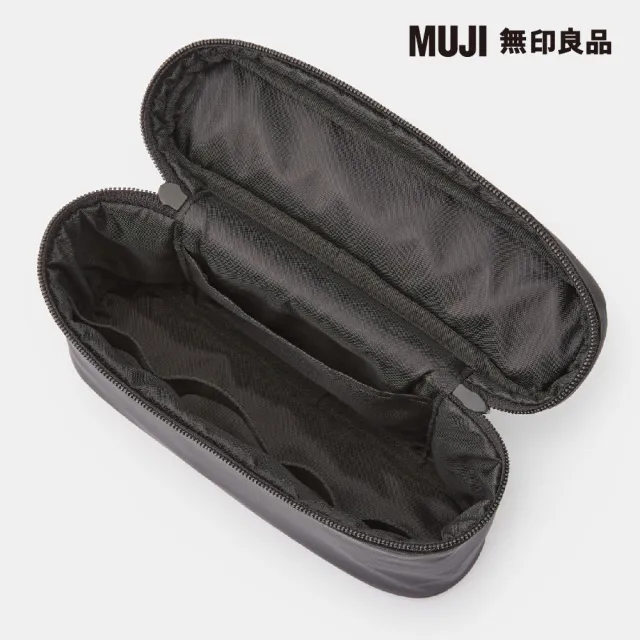 【MUJI 無印良品】尼龍手提化妝包.薄型/黑.約12.5x20.5x6cm