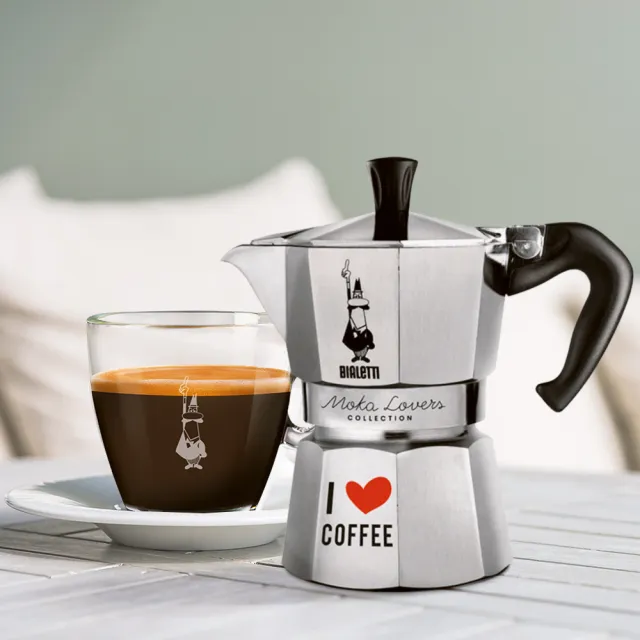 【Bialetti 比亞樂堤】經典摩卡壺MOKA-3杯份(義式濃縮/百年咖啡壺/原廠保固2年/免插電咖啡機)