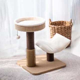【Petpals】簡約雙柱療癒貓跳台-2層(貓跳台/貓窩/貓爬架/貓樹/貓咪跳台/貓抓柱)