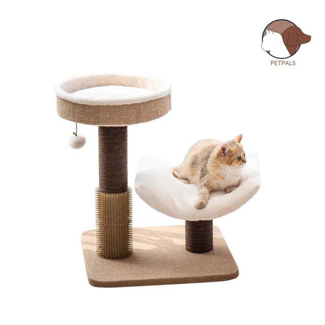 【Petpals】簡約雙柱療癒貓跳台-2層(貓跳台/貓窩/貓爬架/貓樹/貓咪跳台/貓抓柱)