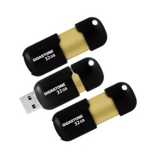 【GIGASTONE 立達】32GB USB3.1/3.2 Gen 1黑金膠囊隨身碟 U307S 3入組(32G 高速隨身碟 原廠保固五年)
