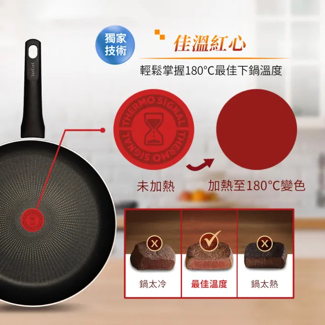 【Tefal 特福】MOMO獨家 法國製烈火悍將系列30CM不沾鍋平底鍋