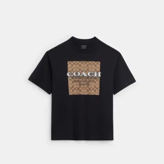 【COACH蔻馳官方直營】NEW YORK棉質經典Logo印花T恤-黑色(CR489)