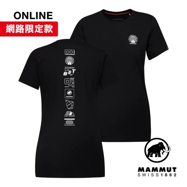 Mammut 長毛象 Massone T-Shirt Women Emblems 有機棉機能短袖T恤 女款 黑色 #1017-05231