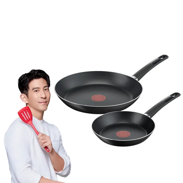 【Tefal 特福】MOMO獨家 法國製巴黎巧廚系列不沾鍋平底鍋2件組(20CM+26CM)