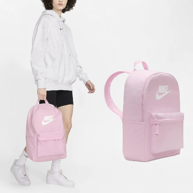 NIKE 耐吉 後背包 Heritage Backpack 粉 白 15吋 加墊肩帶 筆電包 運動包 背包(DC4244-664)