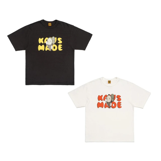 Kaws x Human Made 胸前人偶文字 白/黑 XX27TE014(T-shirt T恤 短袖)